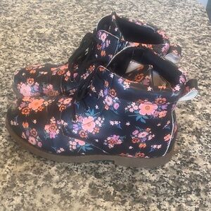 FABKIDS Floral Lace-Up Ankle Boots